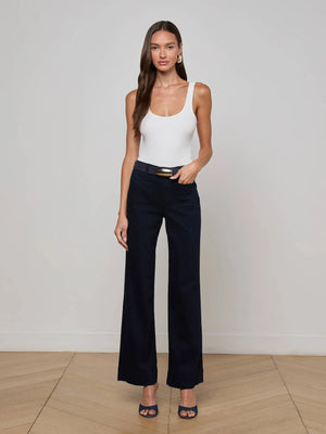 L'Agence Nolan High Rise Patch Pocket Wide Leg Pant