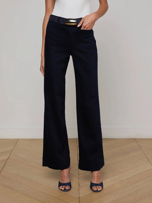 L'Agence Nolan High Rise Patch Pocket Wide Leg Pant