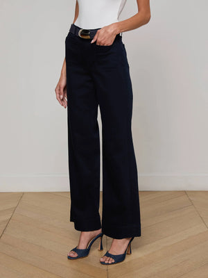 L'Agence Nolan High Rise Patch Pocket Wide Leg Pant