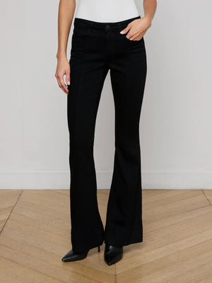 L'Agence Lenora Low Rise Seamed Flare Jeans