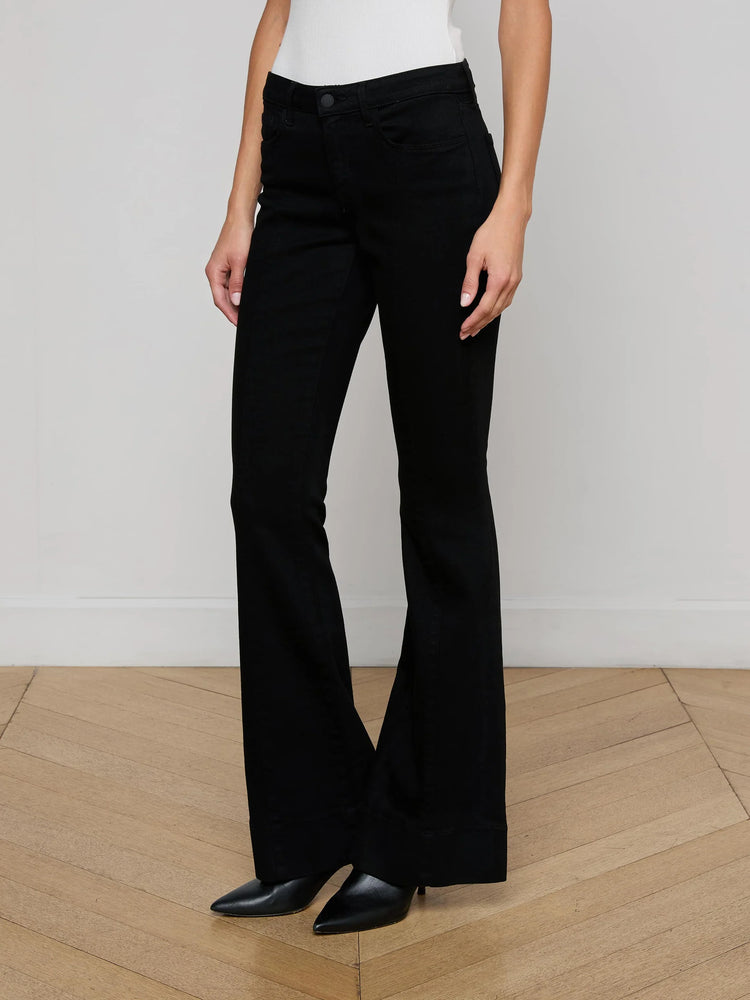 L'Agence Lenora Low Rise Seamed Flare Jeans