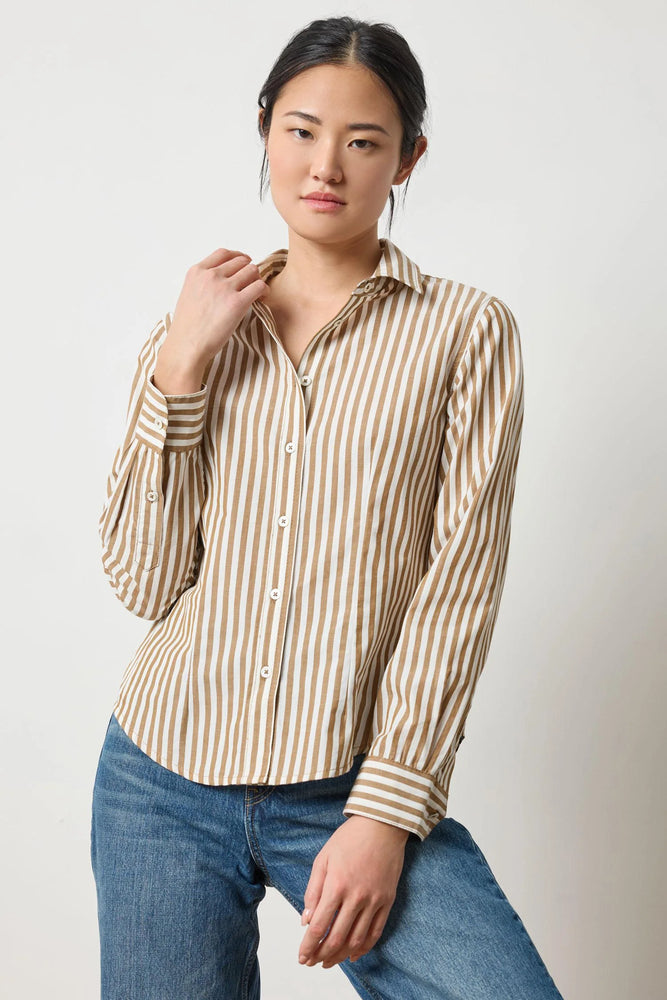 Lilla P Slim Fit Button Down Top