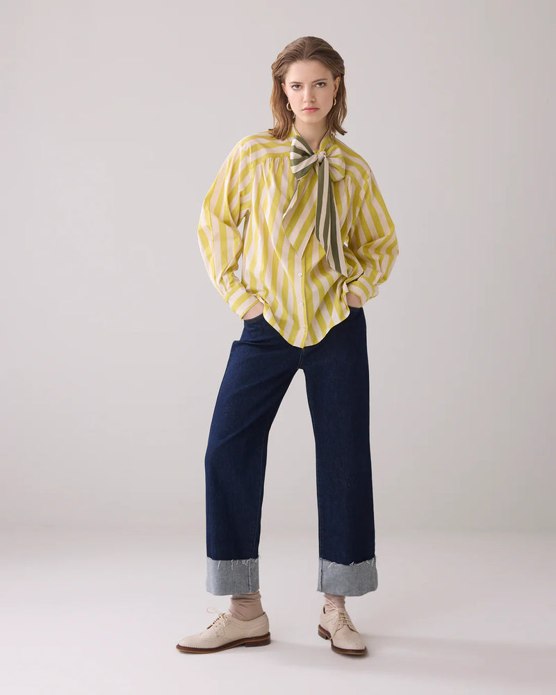 Summum Contrast Bow Tie Blouse