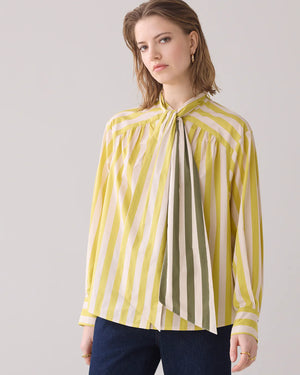 Summum Contrast Bow Tie Blouse