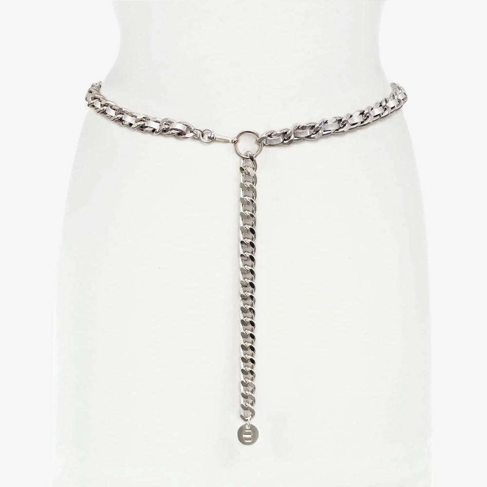 Brave Leather Doone Metallic Leather Chain Belt, Available in 2 Colors