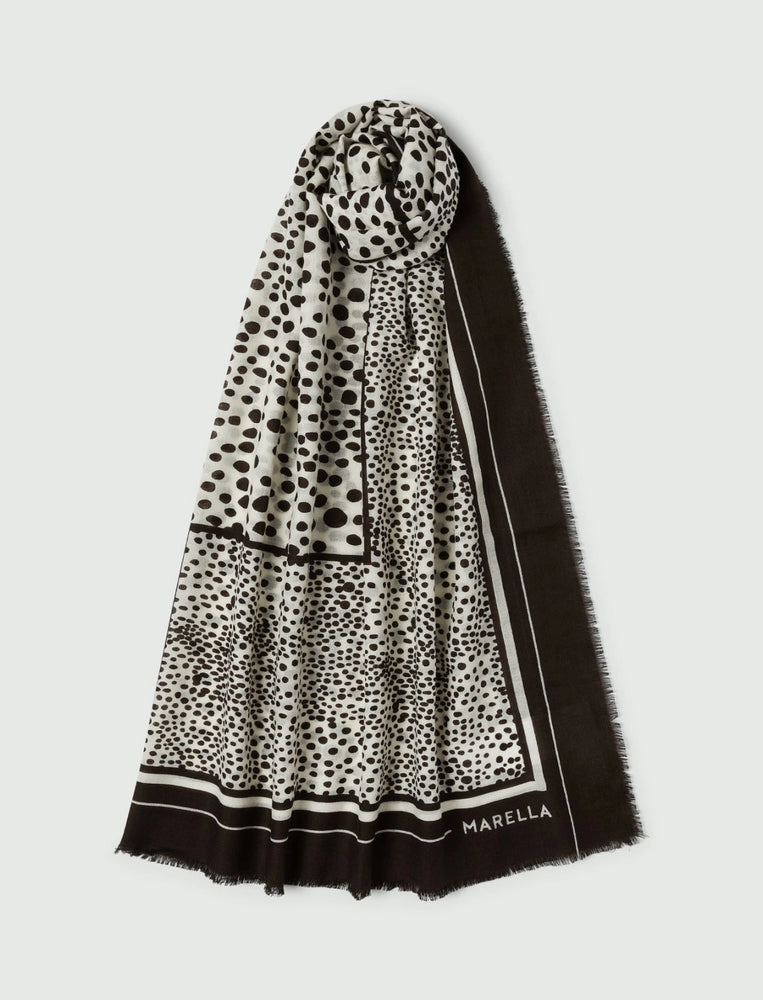 Jupe En Laine Et Coton MARELLA - Taille S (42), Rayée (gessata), Noire, Occasion Très Bon état