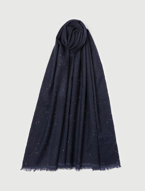 Marella Ciocca Micro-Sequin Scarf, Navy