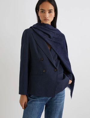 Marella Ciocca Micro-Sequin Scarf, Navy