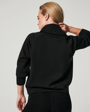 Spanx AirEssentials Half Zip Top, Very Black