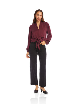 Fifteen Twenty Scarlet Tie Front Top