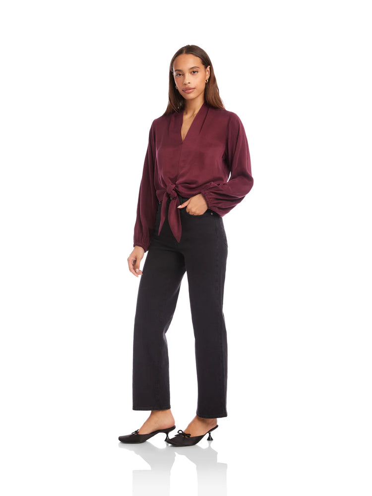 Fifteen Twenty Scarlet Tie Front Top