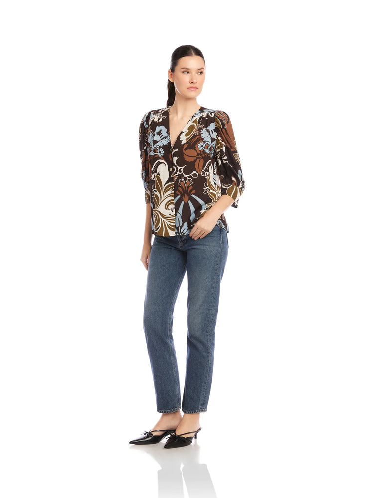 Fifteen Twenty Norah Shirred Sleeve Top