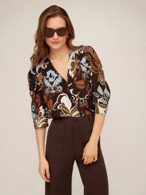 Fifteen Twenty Norah Shirred Sleeve Top