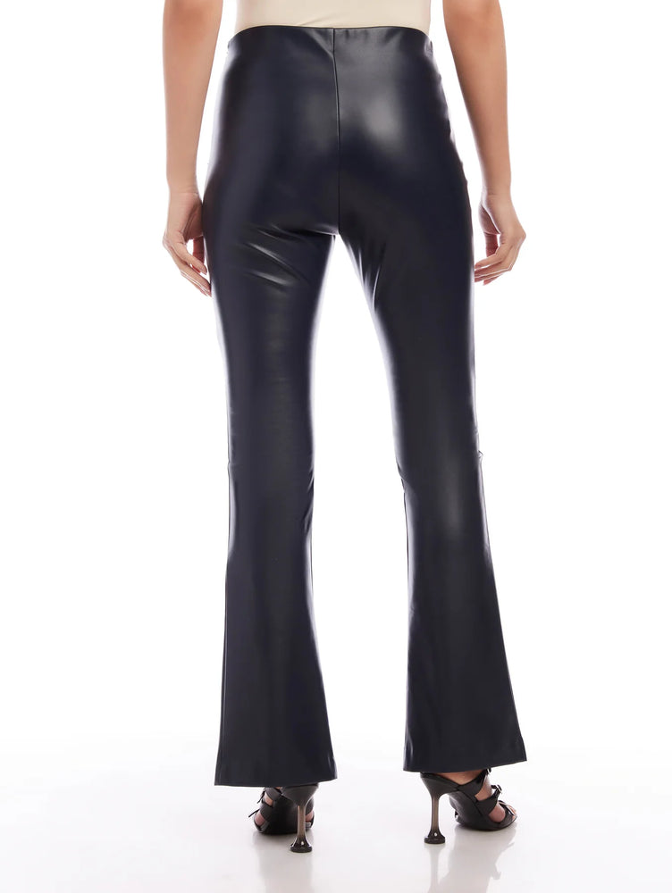 
            
                Load image into Gallery viewer, Fifteen Twenty Front Slit Faux Leather Pant, Navy
            
        