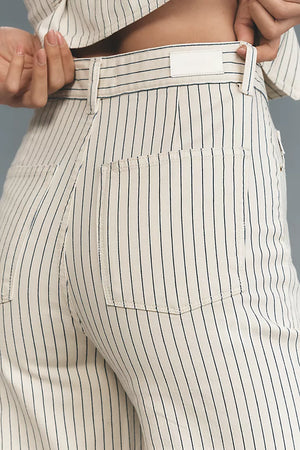 DL1961 Hepburn Wide Leg: High Rise Ankle, Seashell Stripe
