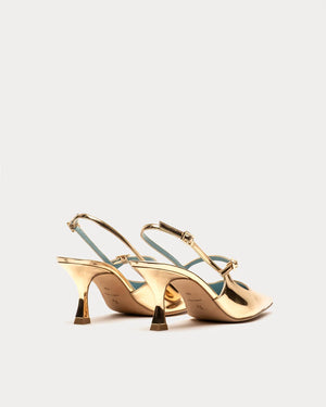 Frances Valentine Vivi Pump with Buckle, Vegan Mirror