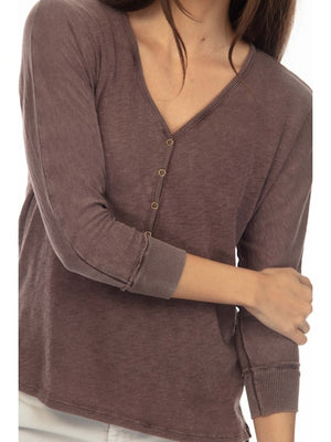 Hello Nite Wynn 3/4 Sleeve Henley