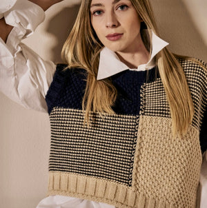 BYE Be Your Essence Color Block Sweater Vest
