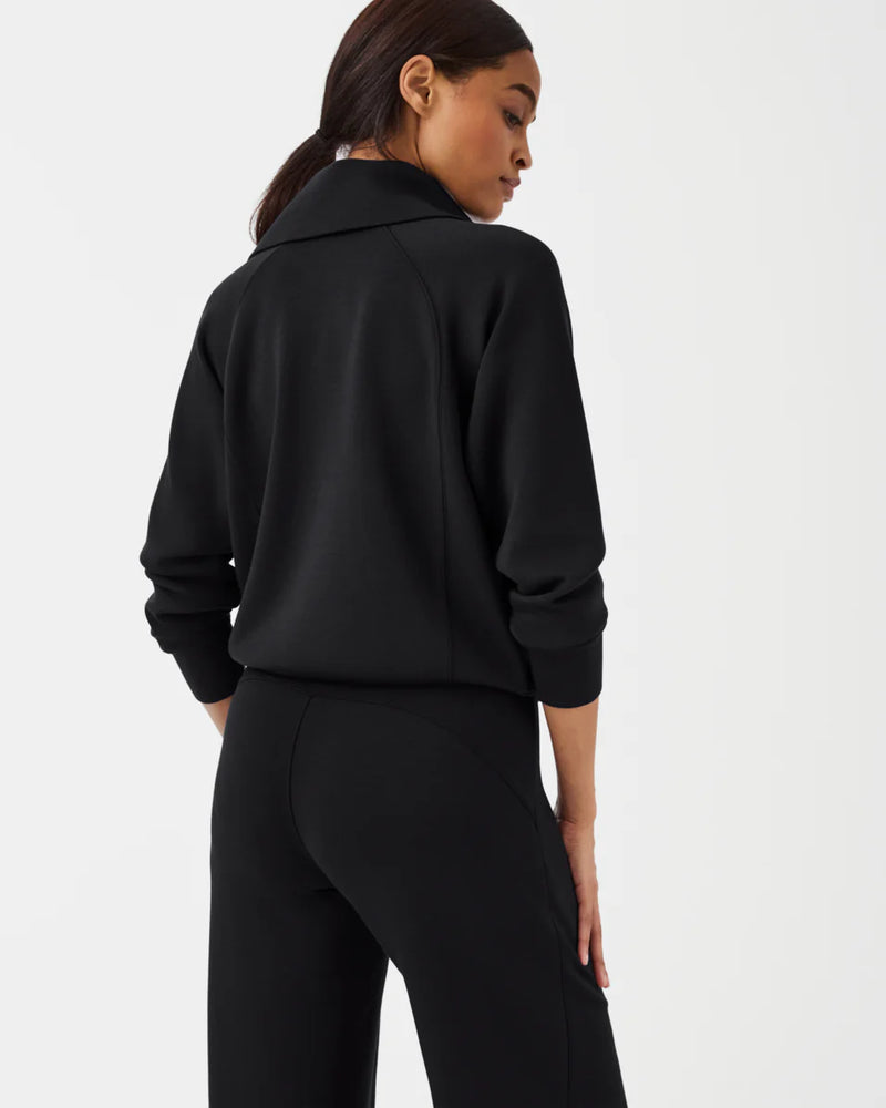 Spanx AirEssentials Half Zip Top, Very Black