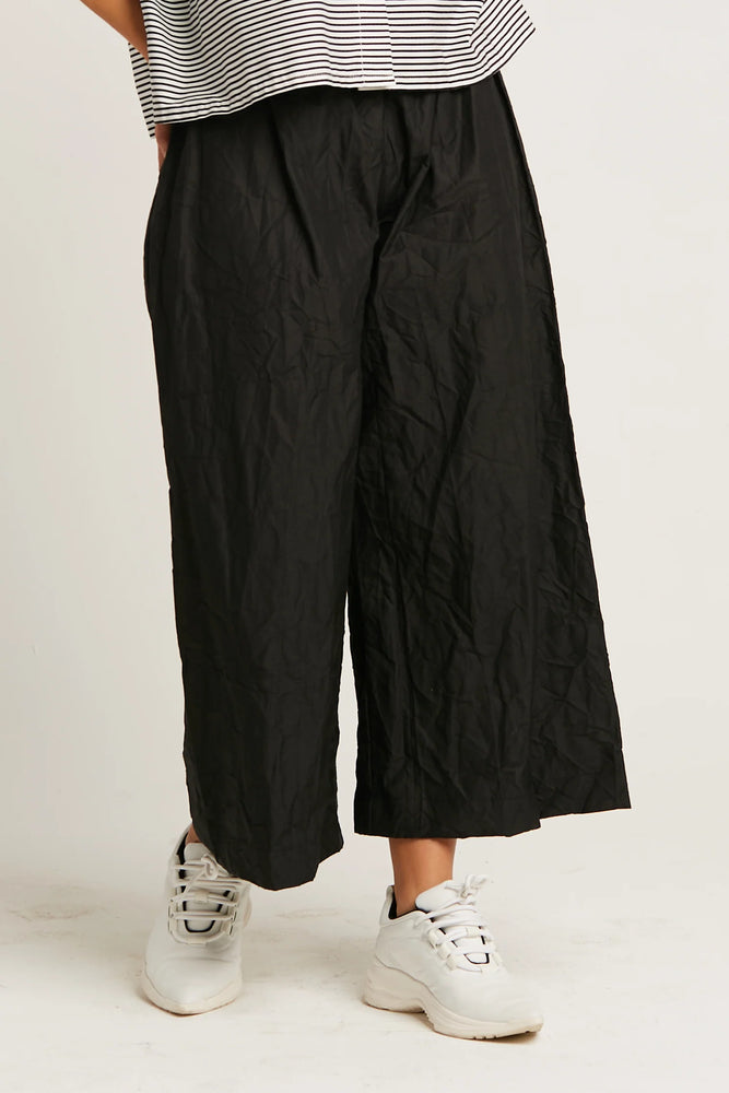 Planet by Lauren G Crushed Nylon Crop Gaucho Pants