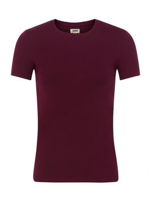 L'Agence Ressi Short Sleeve Crew Neck Tee, Dark Port