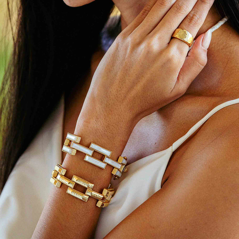 Capucine de Wulf Pathway Link Bracelet, Mother of Pearl