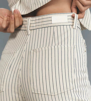 DL1961 Hepburn Wide Leg: High Rise Ankle, Seashell Stripe