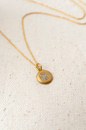 Brigitte Regula Pave Diamond Disc Necklace