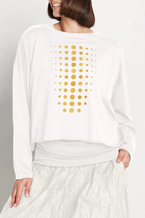 Planet by Lauren G Metallic Dot Dot Dot Mini Luxury Boxy T