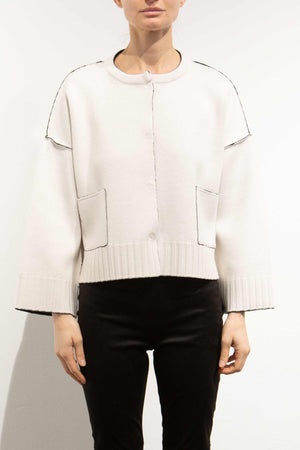 Pier Antonio Gaspari Reversible Bonded Wool Snap Cardigan