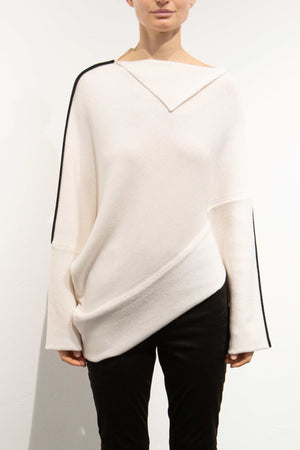 Pier Antonio Gaspari Asymmetrical Sweater with Piping
