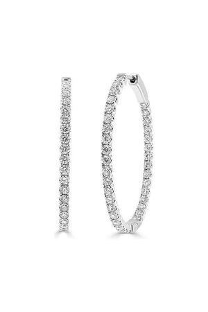 Intrigue Archive Diamond White Gold Oval Hoop Earrings