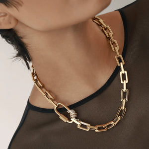 Artizan Joyeria Carabiner Square Spiga Necklace