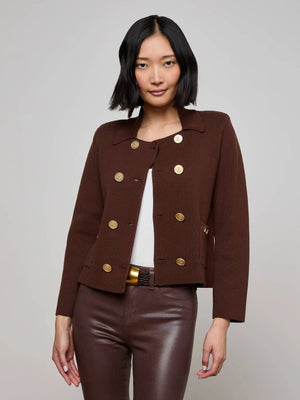 L'Agence Madilyn Double Breasted Knit Jacket