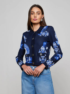L'Agence Osiris Jacquard Collared Cardigan