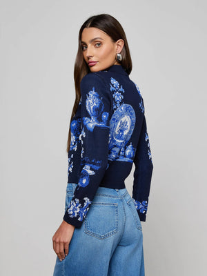 L'Agence Osiris Jacquard Collared Cardigan