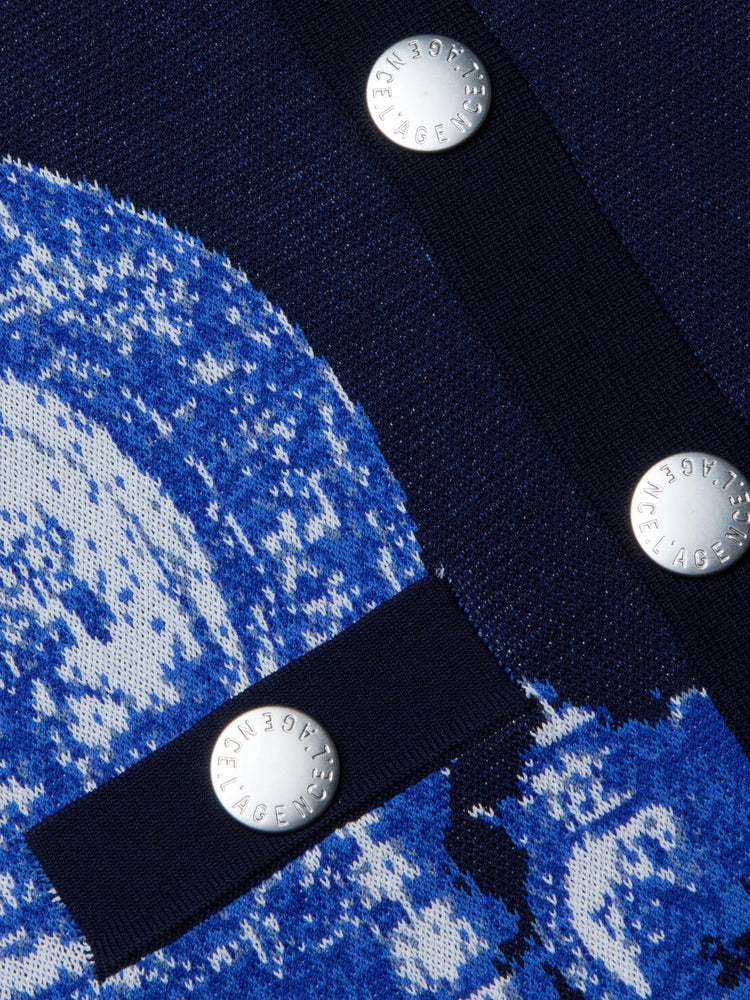 L'Agence Osiris Jacquard Collared Cardigan