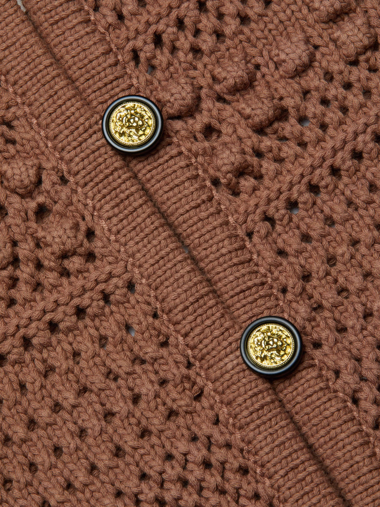 L'Agence Kiva Open Stitch Ruffle Cardigan