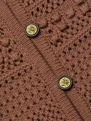 L'Agence Kiva Open Stitch Ruffle Cardigan