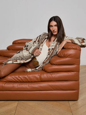 L'Agence Jair Jacquard Fringe Cardigan