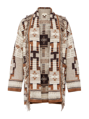 L'Agence Jair Jacquard Fringe Cardigan