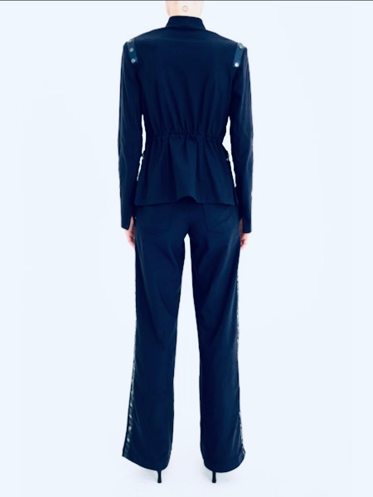 Elaine Kim Cruz Tech Stretch Short Blazer with Studs, Night