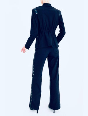 Elaine Kim Cruz Tech Stretch Short Blazer with Studs, Night