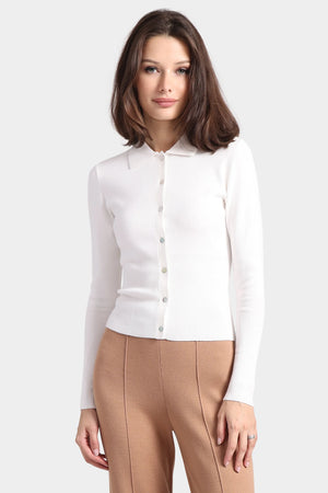 Minnie Rose Long Sleeve Shirt with Ribbed Details