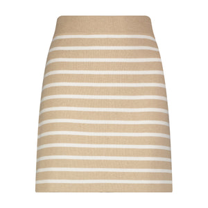 Minnie Rose Cotton Cashmere Full Needle Striped Mini Skirt