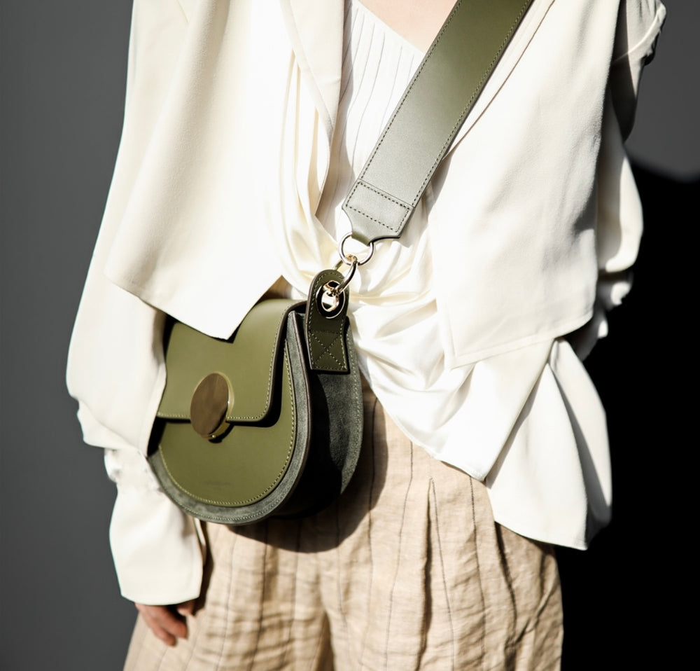 LeParmentier Yucca Handbag, Military Green