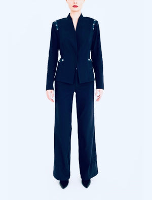 Elaine Kim Cruz Tech Stretch Short Blazer with Studs, Night