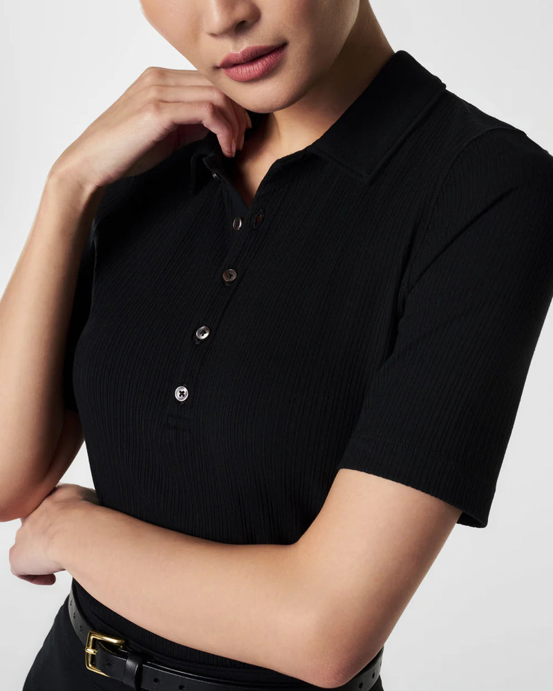 Spanx Stretch Rib Polo Top