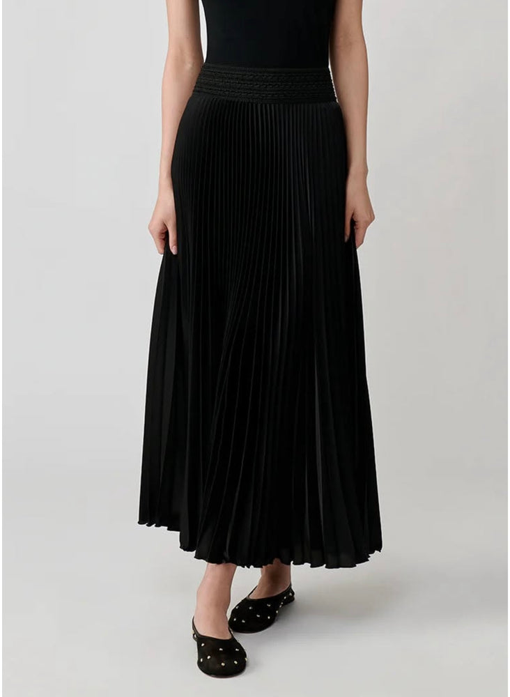 Loyd Ford Stella Satin Midi Skirt, Black