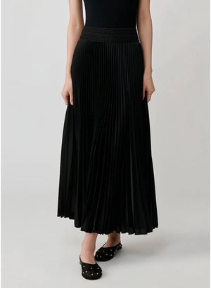 Loyd Ford Stella Satin Midi Skirt, Black
